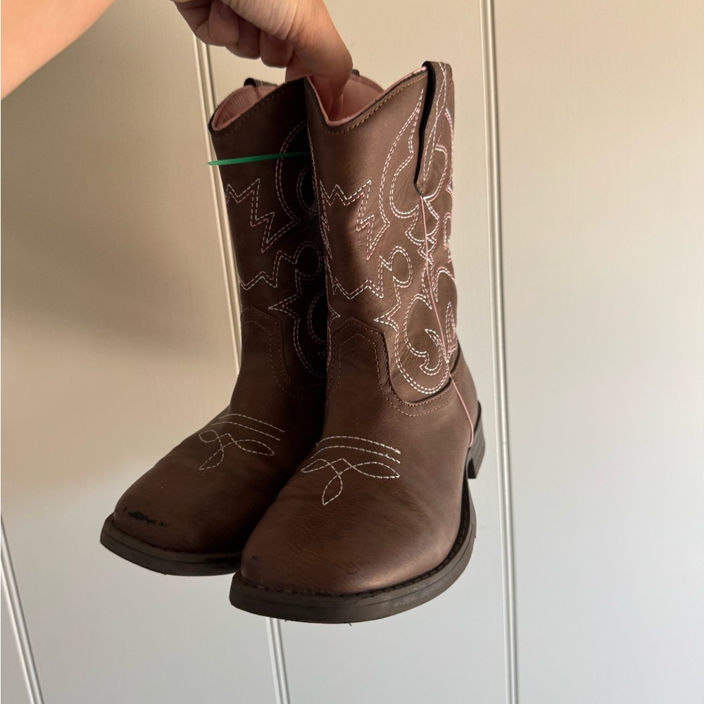 Wonder Nation Brown Kids Western Boots